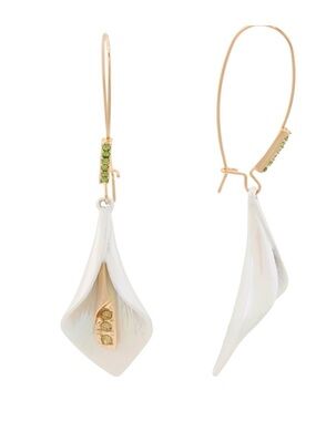 New Betsey Johnson Faux Stone Betsey's Bouquet Calla Lily Dangle Earrings